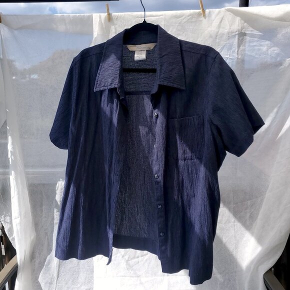 Blue Crinkle Loose Top - Picture 7 of 10